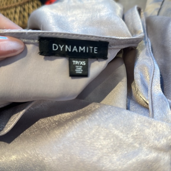 Shiny Button Up Blouse - Picture 6 of 6